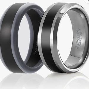 Men's wedding band set